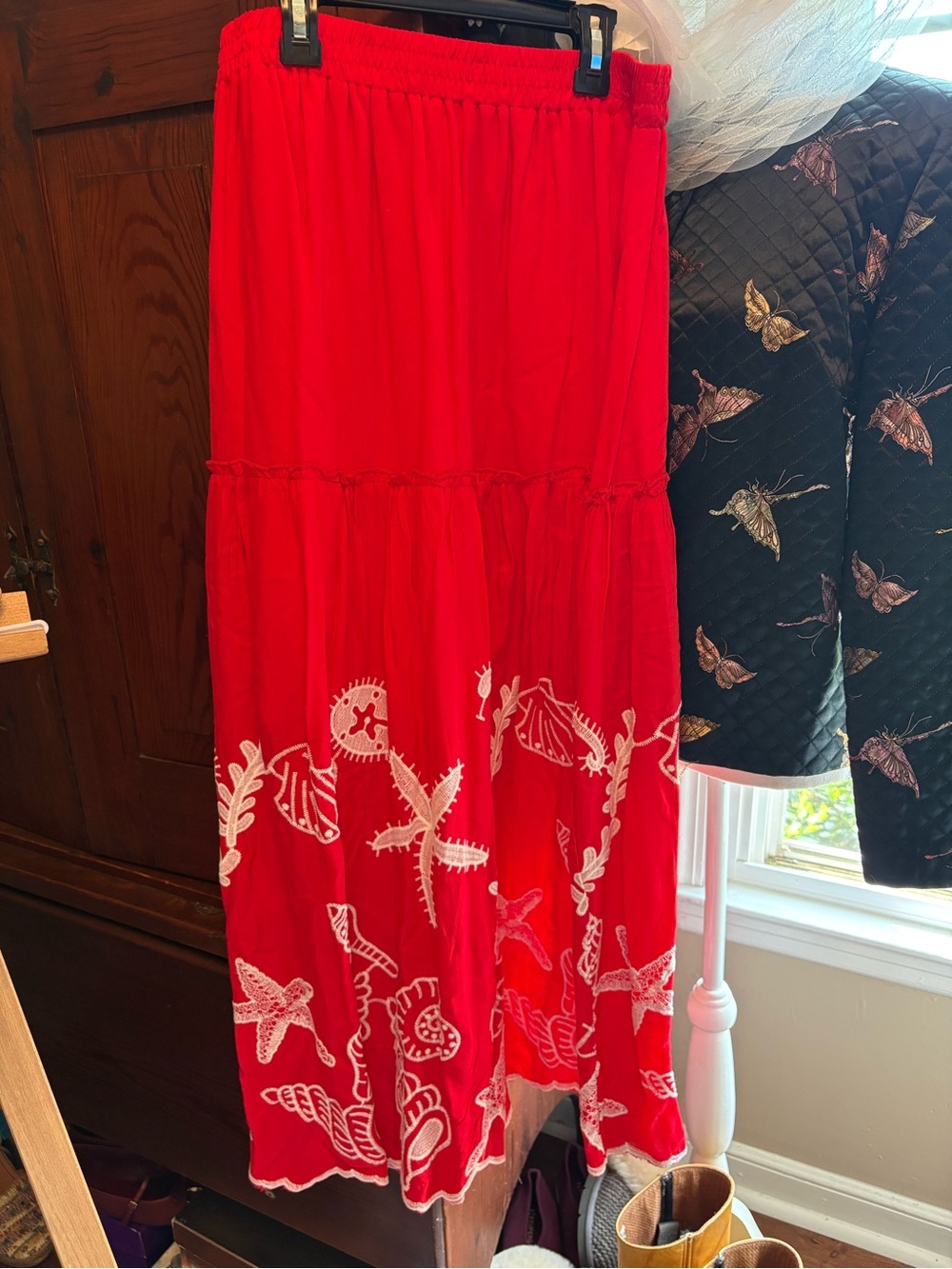Beach Embroidered Maxi Skirt